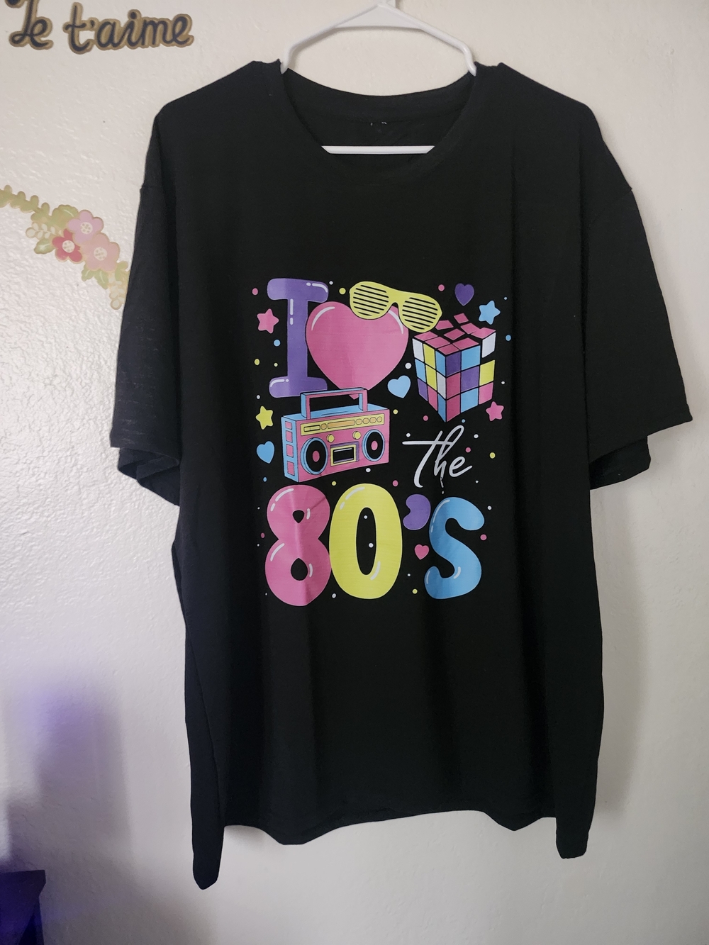 Black 'I Love the 80's' Stretchy Graphic Tee 2X